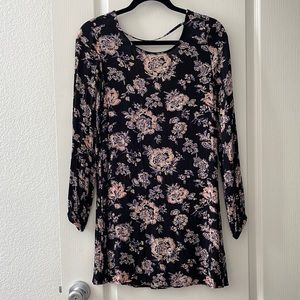 Billabong Long Sleeve Floral Shift Dress